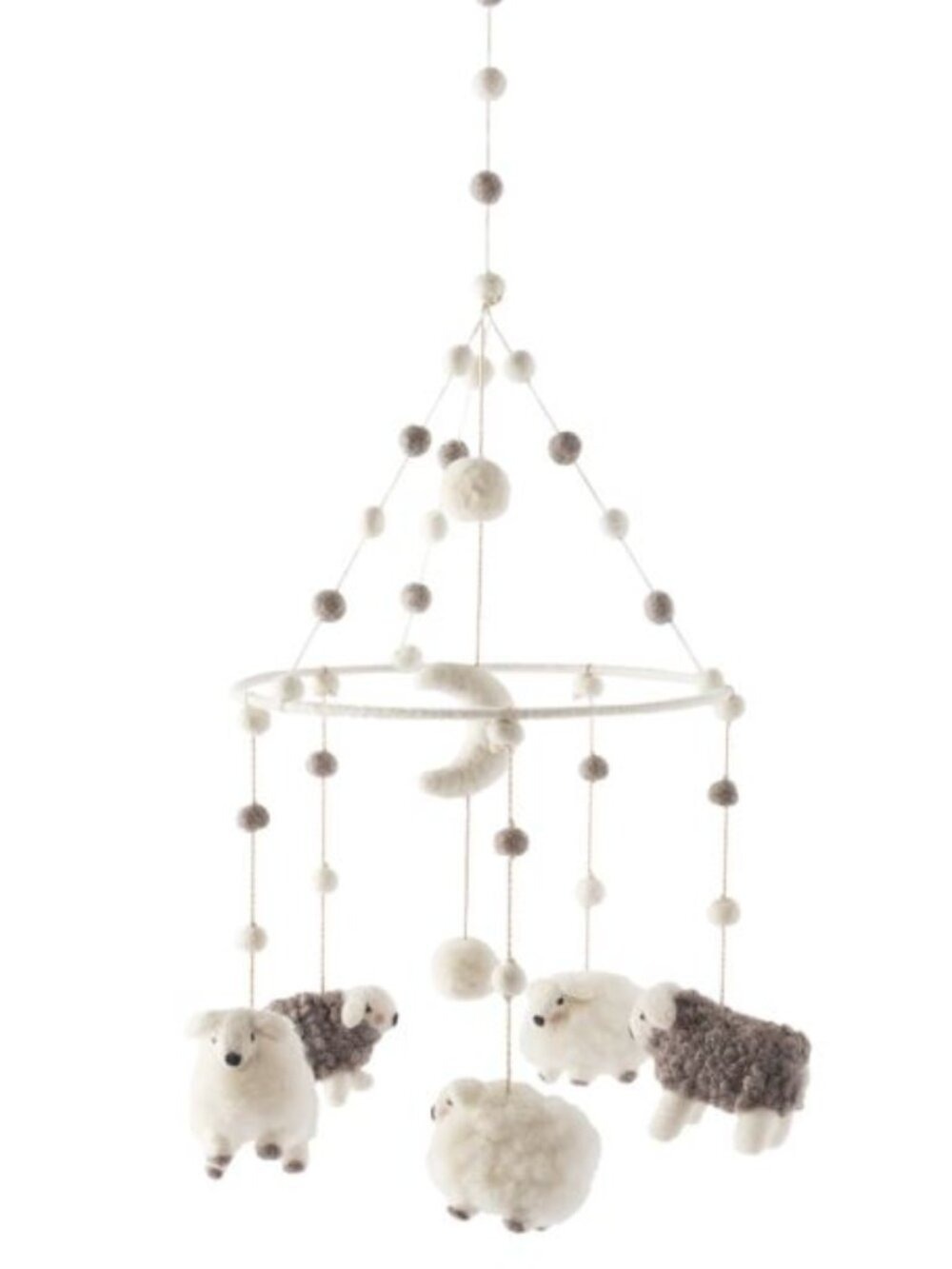 Pehr "Just Hatched Little Lamb" BaaBaa Black Sheep Wool Baby Mobile NIB